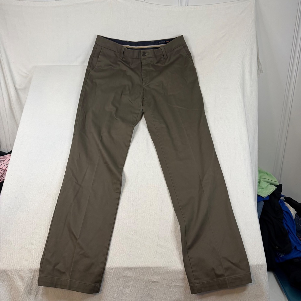 Dockers Signature Khaki Straight Fit Flex Comfort Pants Mens 34x34 Olive Drab